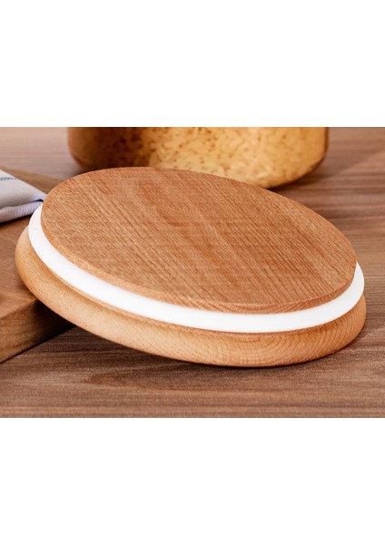 Yuviera 2300ml Ahşap Kapaklı Saklama Kabı 2'li modelleri