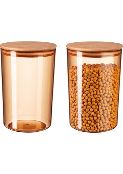 Yuviera 2300ml Ahşap Kapaklı Saklama Kabı 2'li fırsatları