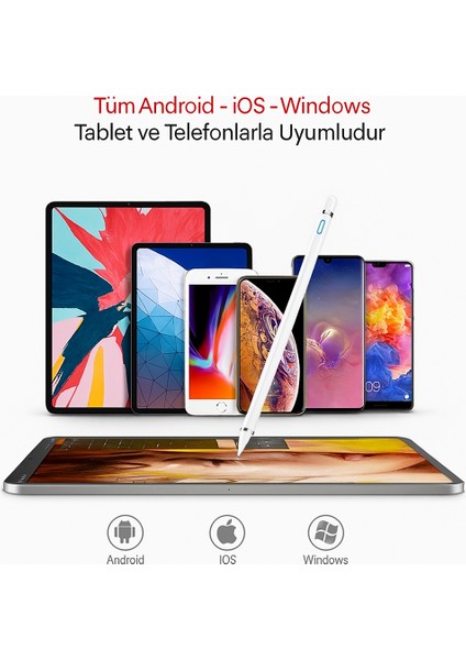 Tüm Cihazlar ile Uyumlu Hassas Yazı Çizim Kalemi Ios ve Android Uyumlu indirimleri