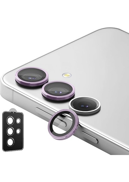 Samsung Galaxy S24 Kamera Lens Koruyucu Mor-Gümüş