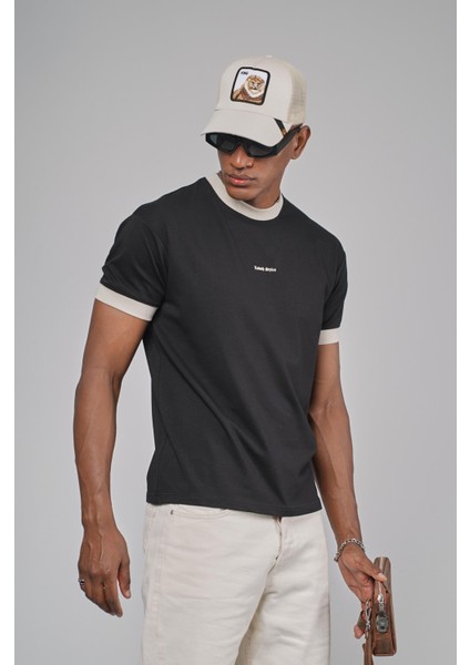 Yaka Kol Bandı Ribanalı Yarım Oversize Kalıp Tişört fiyatları