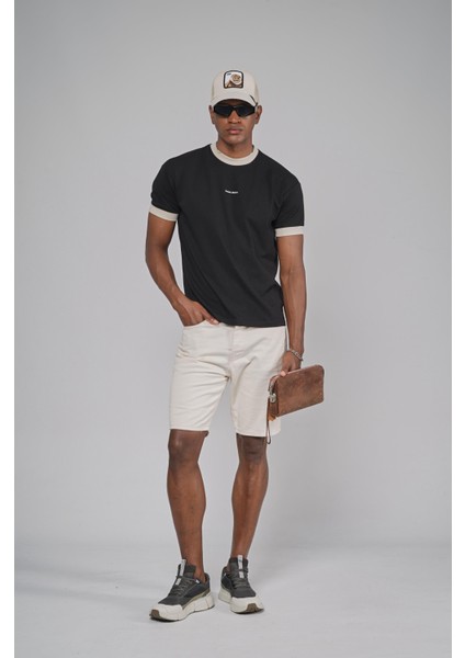 Yaka Kol Bandı Ribanalı Yarım Oversize Kalıp Tişört fırsatları