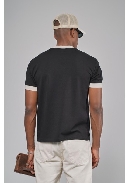 Yaka Kol Bandı Ribanalı Yarım Oversize Kalıp Tişört indirimleri