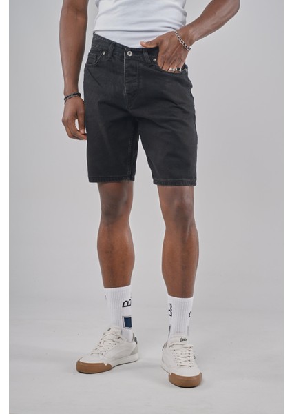 Regular Kalıp Cepli Erkek Kot Şort