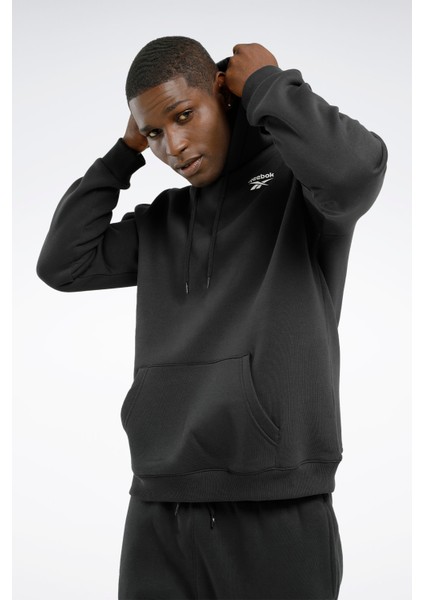 RI Left Chest Logo Siyah Erkek Sweatshirt