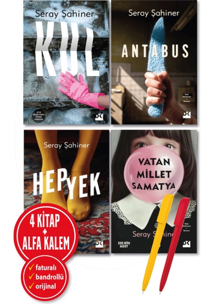 Alfa Kalem+ Seray Şahiner 4 Kitap Yeni (Kul+Antabus+Hepyek+Vatan Millet Samatya)-Doğan Kitap