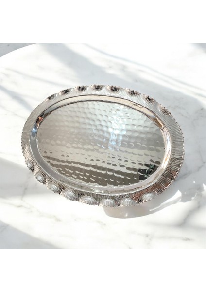 Gümüş Kaplama Ayaklı Tepsi 35 cm fiyatları