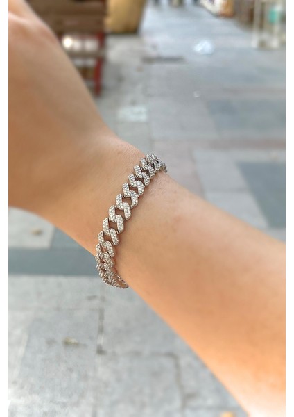 Gümüş 1 cm Genişlik Taşlı Gurmet Bileklik DY198V1 fiyatları