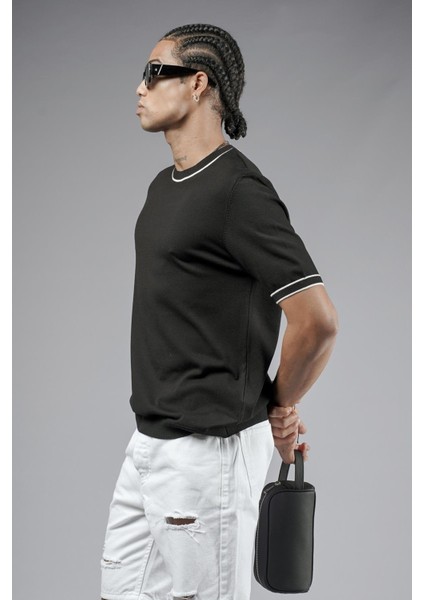 Bisiklet Yaka Ribanalı Regular Kalıp Triko Tişört fiyatları