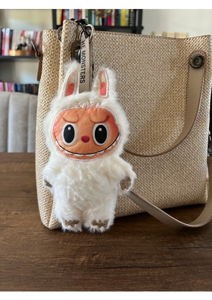 Sevimli Canavar Labubu Charm Anahtarlık Pelüş Çanta Aksesuarı Peluş Çanta Süsü Oyuncak 17CM
