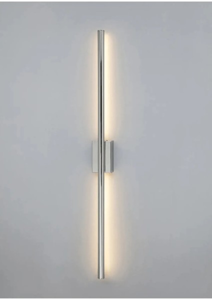 Krom Renk Modern Dekoratif LED Duvar Aplik Uzun Çubuk LED Tekli 80 cm Gün Işığı fiyatları