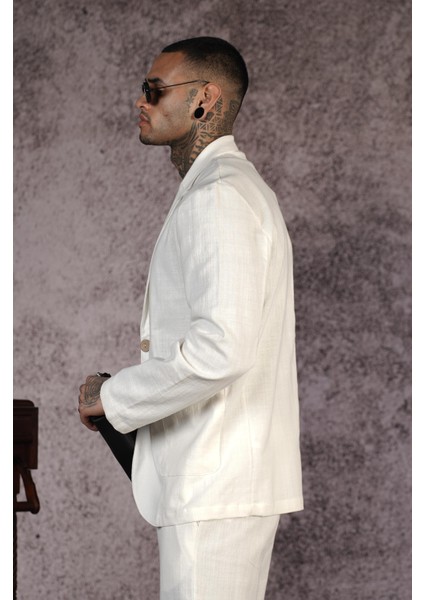 Regular Kalıp Blazer Keten Alt Üst Takım modelleri