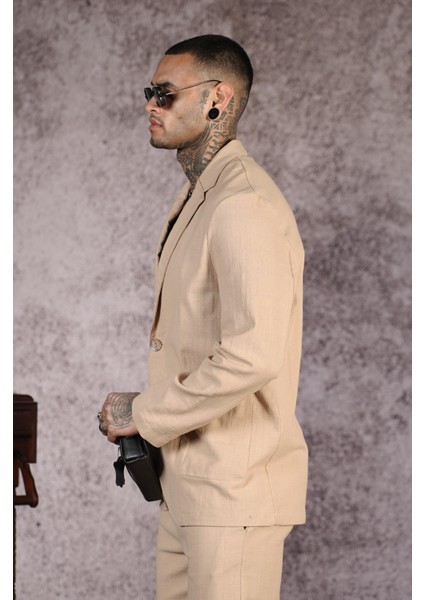 Regular Kalıp Blazer Keten Alt Üst Takım modelleri