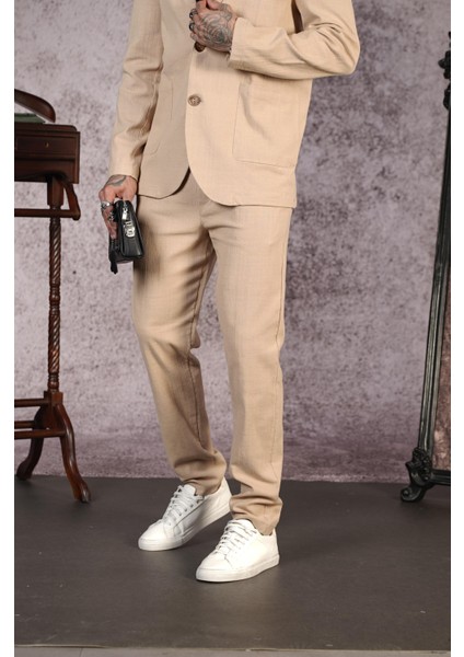 Regular Kalıp Blazer Keten Alt Üst Takım fırsatları