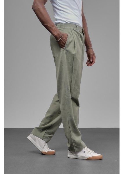 Şalvar Kesim Pileli Keten Pantolon fiyatları