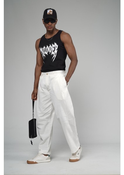 Şalvar Kesim Pileli Keten Pantolon modelleri