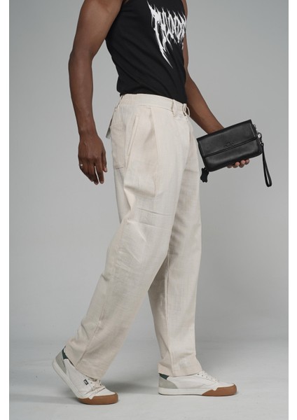 Şalvar Kesim Pileli Keten Pantolon fırsatları