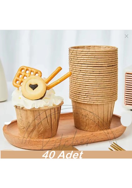 40'lı Kraft Muffin Cupcake Kalıbı Kek Kapsülü Naturel Kek Kalıbı , Safari Konsept , Airfryer Uyumlu