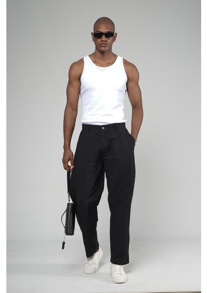 Şalvar Kesim Pileli Keten Pantolon modelleri