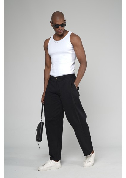 Şalvar Kesim Pileli Keten Pantolon indirimleri