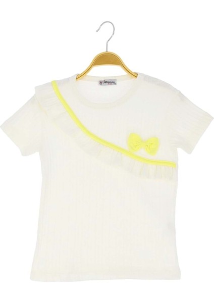 Fiyonklu 40/1 Krinkıl Kız Tshirt Sarı