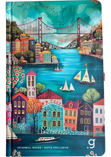 Istanbul Notes Tasarım Defter, 13X21CM, 96 Yaprak Çizgili, Sanatsal Istanbul Manzaralı Sert Kapak modelleri