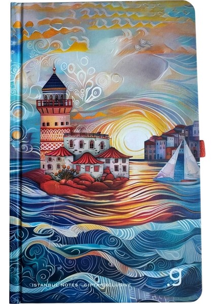 Istanbul Notes Tasarım Defter, 13X21CM, 96 Yaprak Çizgili, Sanatsal Istanbul Manzaralı Sert Kapak modelleri