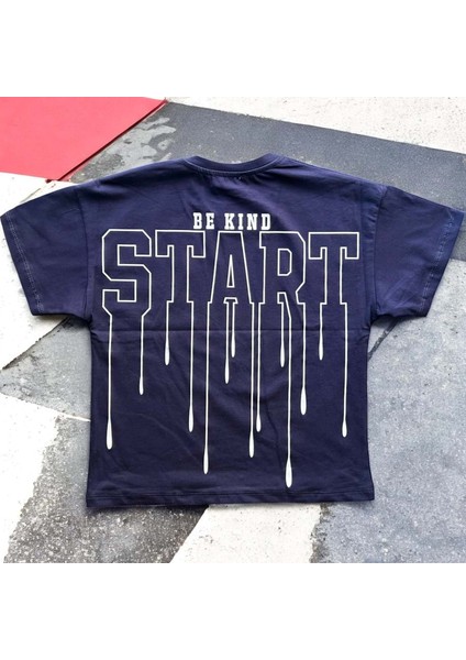 Arka Be Kınd Star Baskılı 36/1 Süprem Erkek Tshirt Lacivert fiyatları