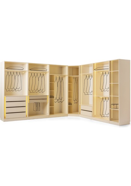 Lossa Moon Köşe Gardırop modelleri