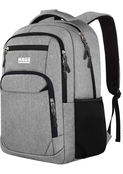Laptop Sırt Çantası, Multi Cepli Bay ve Bayan Unisex Günlük Sırt Çantası Organizer Çanta Gri