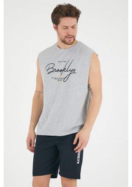 Süperlife Erkek Bisiklet Yaka Regular Fit Brooklyn Baskılı Tişört SPR22TS115