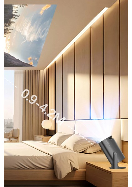 PJ04 4K Taşınabilir Android Projeksiyon 2.4ghz ve 5ghz Çift Bant Wifi Destekli Akıllı Sinema Projektör indirimleri