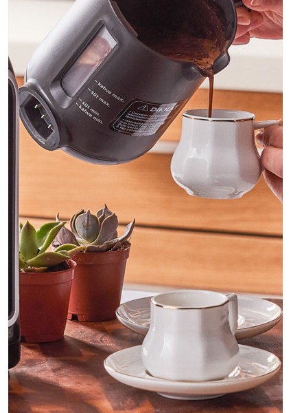 6 Kişilik Beyaz Kahve Fincanı Takımı 80 Ml, Şık ve Kullanışlı Set fırsatları