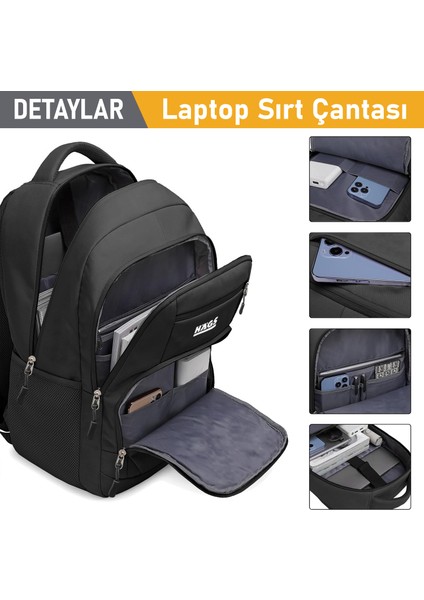 Laptop Sırt Çantası, Multi Cepli Iş Seyahat Çantası Erkek ve Beyan Için Sırt Çantası Siyah fiyatları