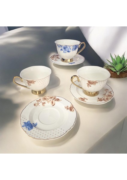 Porselen Çay Fincan Seti 6lı