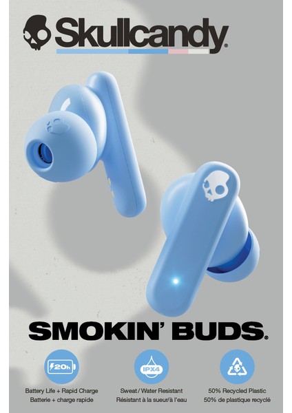 Smokin Buds Tws Kablosuz Kulak Içi kulaklık Preppy Blue S2TAW- T990 modelleri