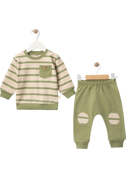 Çizgili Cepli 2li Takım