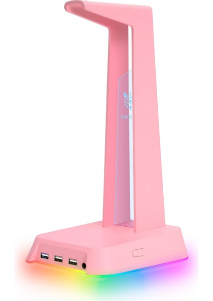 Onıkuma St2 Rgb Gaming Oyuncu Kulaklık Standı | 3x USB 2.0 Hub + 3.5 mm Aux & 2 Modlu Rgb Aydınlatma