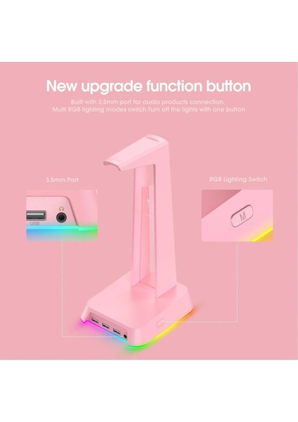 Onıkuma St2 Rgb Gaming Oyuncu Kulaklık Standı | 3x USB 2.0 Hub + 3.5 mm Aux & 2 Modlu Rgb Aydınlatma fiyatları