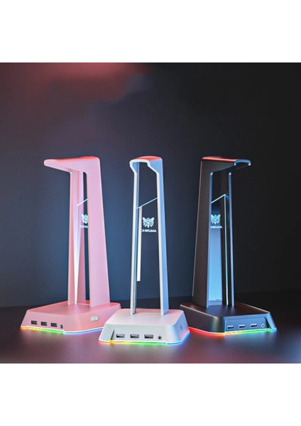 Onıkuma St2 Rgb Gaming Oyuncu Kulaklık Standı | 3x USB 2.0 Hub + 3.5 mm Aux & 2 Modlu Rgb Aydınlatma