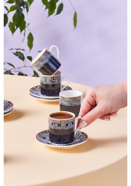6 Kişilik Siyah Kahve Fincanı Takımı, 90 Ml, Şık ve Kullanışlı Set modelleri