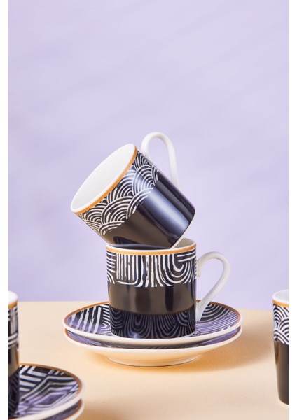 6 Kişilik Siyah Kahve Fincanı Takımı, 90 Ml, Şık ve Kullanışlı Set indirimleri