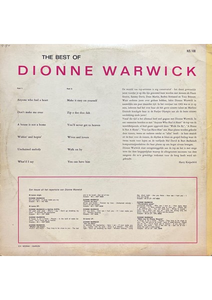 Dionne Warwick The Best Of Dionne Warwick Lp Plak fiyatları