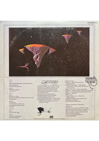 Yes Songs 3 Plak Lp fiyatları