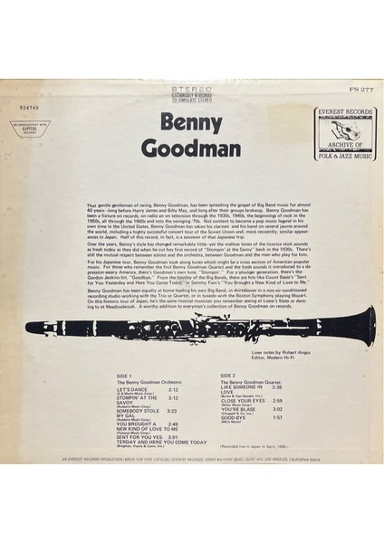 Benny Goodman Benny Goodman Lp Plak fiyatları