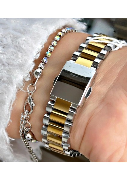 Taşlı Şık Çelik Kadın Kol Saati+Bileklik Hediyeli modelleri