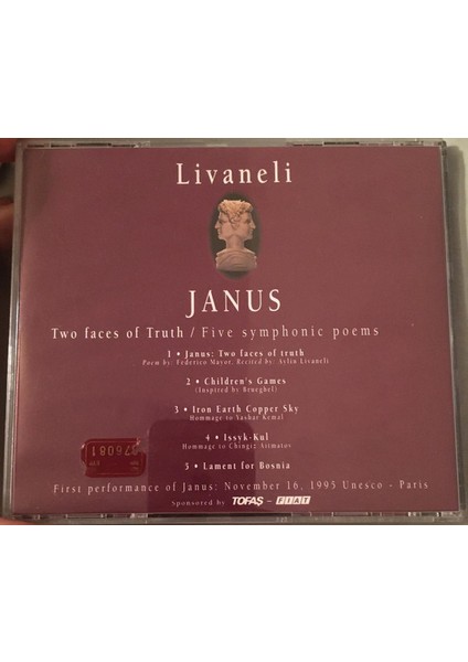 Dikkat CD Zülfü Livaneli – Janus - Two Faces Of Truth / Five Symphonic Poems Cd, fiyatları