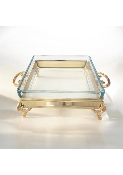 Metal Ayaklı Cam Sunum Tabağı 28 cm fiyatları