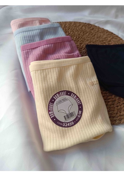 Nurah Lingerie 5'li Paket Kadın Yüksek Bel Pamuklu Özel Doku Külot fiyatları