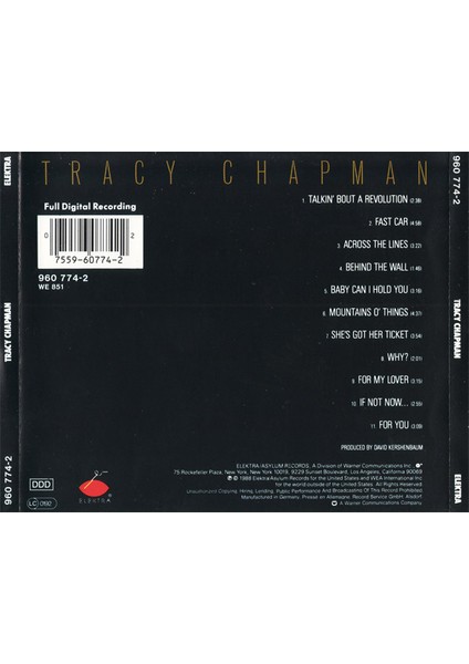 Dikkat CD Tracy Chapman – Tracy Chapman CD fiyatları